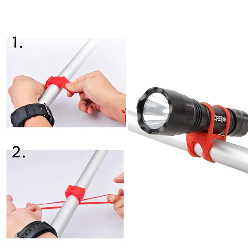 Cycling bike bicycle handlebar silicone strap band elastic strap bandage flashlight bandages mount holder bike light holder 1PC bicycle flashlight holder