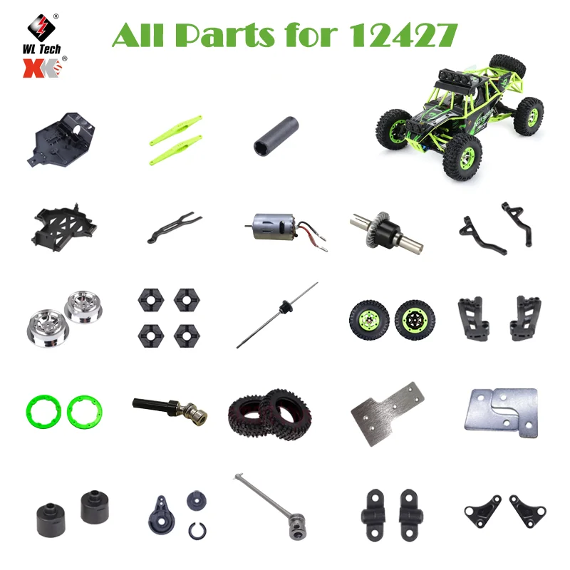 Wltoys 12427 1/12 Rc Car Accessories Differential Motor Tire Car Body