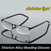 Luxury Design Titanium Alloy Reading Glasses Business Far Sight Eyeglasses for Men Non Spherical 12 Layer Coated Plus Lenses 2