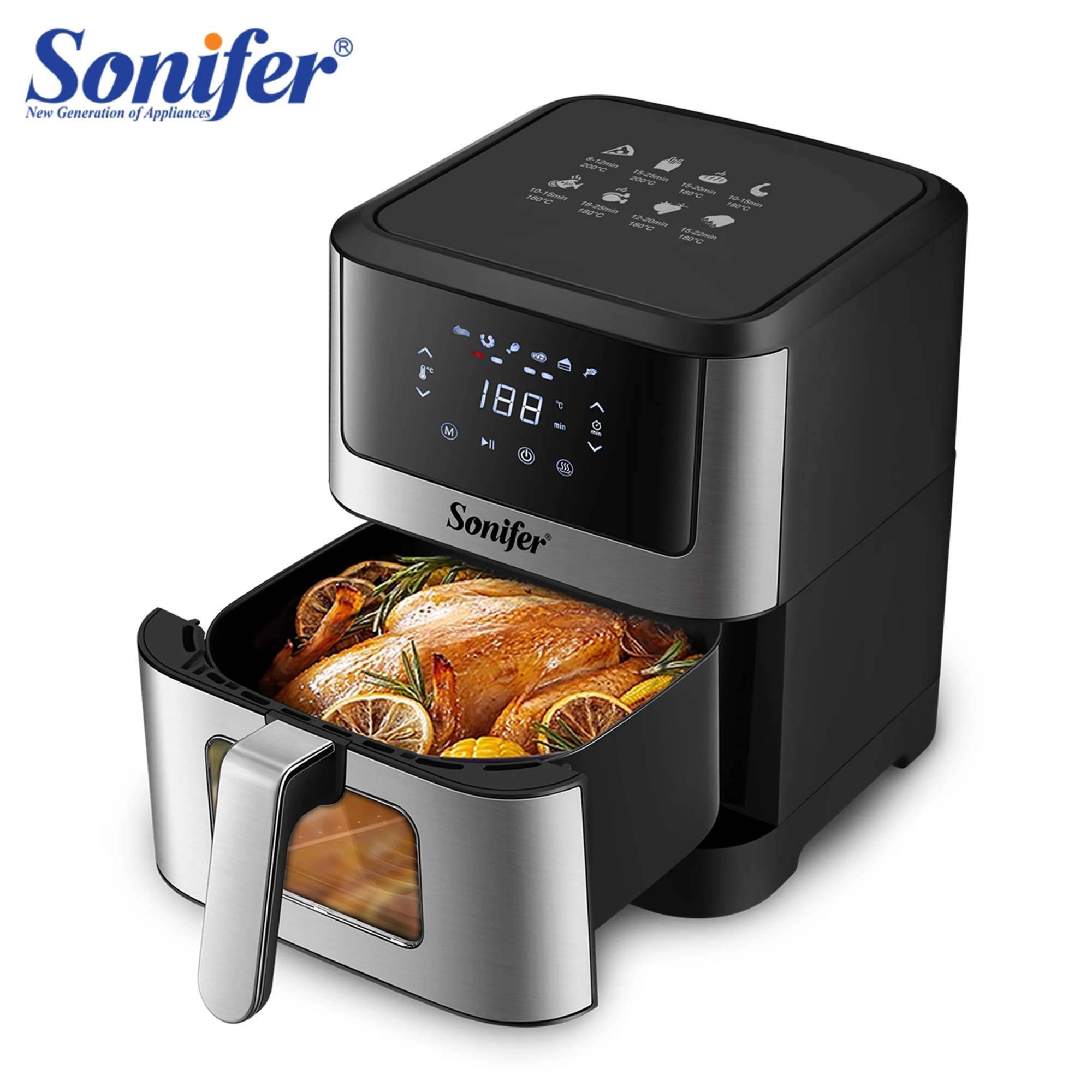 wholesale smart air deep fryers ninja kitchen appliances multifuncional  electric 6l 8l dual double digital air fryer without oil - AliExpress