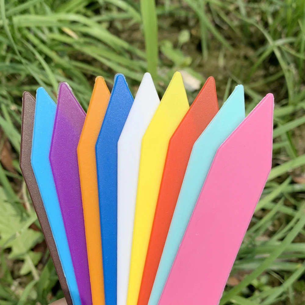 100Pcs Mixed Color Thickening Plant Label PVC Plastic Floor Plate Home Horticultural Supplies Flower Pots and Planting Labels