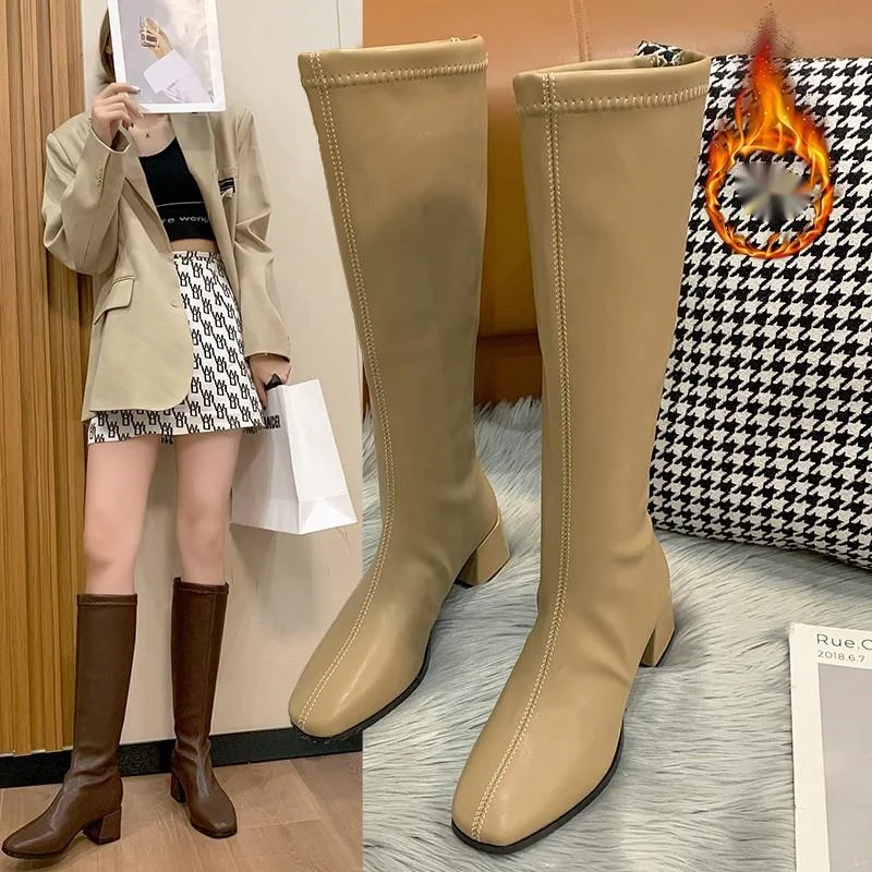 Lady Boots Rain Boots Suede Vintage Flat Pointed Toe Zipper Everyday Footwear Boots_voghion.com