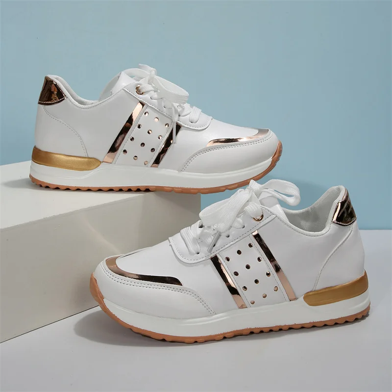 Sneakers Women Platform Shoes Leather Patchwork Woman Casual Shoes Sport Shoes Ladies Outdoor Running Vulcanized Shoes