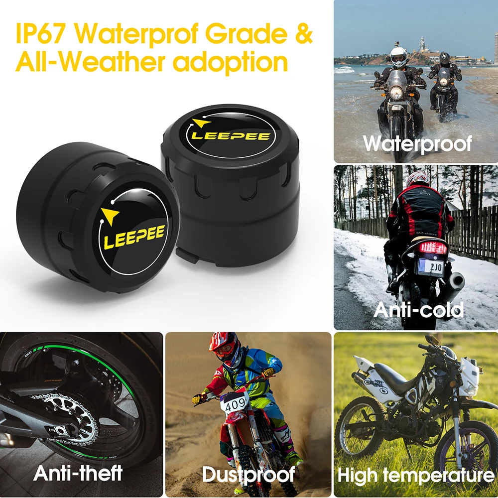 Tire pressure sensor monitor system Bluetooth-Compatible 4.0 5.0 Motorcycle TPMS external sensors Android/IOS General
