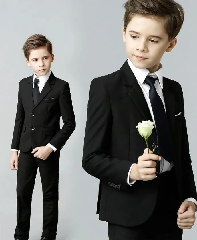 

Children Formal Black Suit Flower Boys Wedding Dress Prince Kids Birhtday Photograph Suit School Graduation Performance Costume