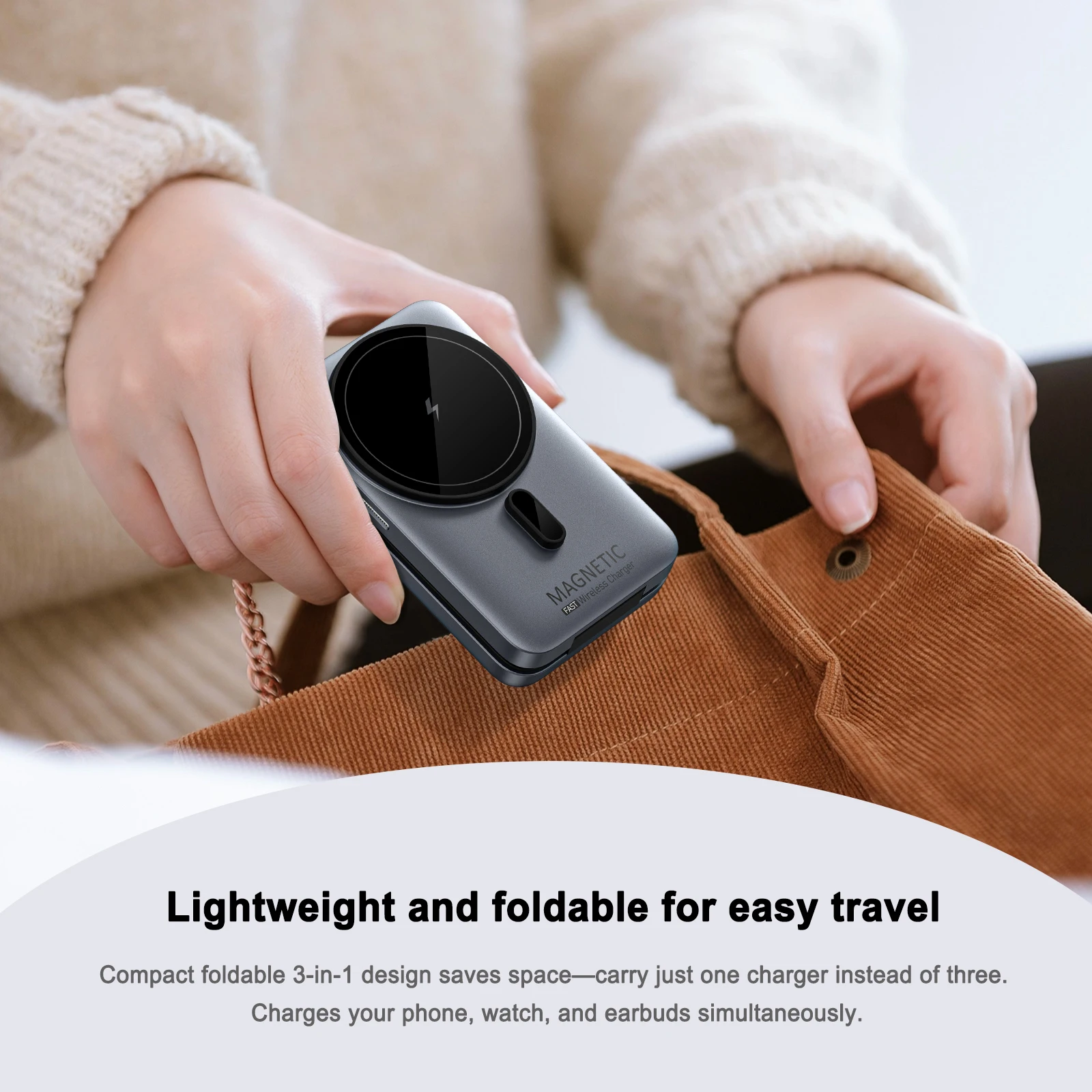 3 in 1 Magnetic Wireless Charger Station Stand for iPhone 17~12 Pro Max Apple Watch 11/10/9/8/7/6 Airpods Pro 3/2 Fast Charging