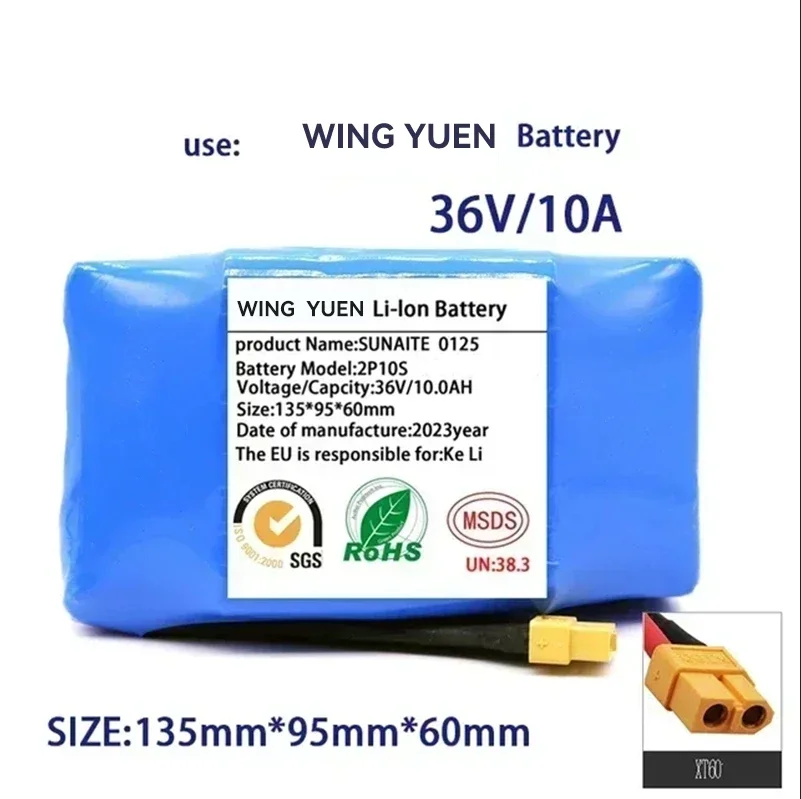 

36V 18650 Battery Pack 10000mAh Rechargeable Lithium ion battery for Electric Self Balancing Scooter HoverBoard Unicycle