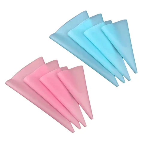 

4pcs Confectionery Bag Silicone Icing Piping Cream Pastry Bag Nozzle DIY Cake Decorating Baking Decorating Tools