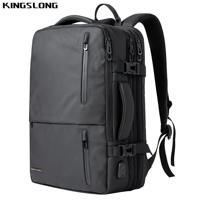 

KINGSLONG New Design Men Business Laptop Backpack Large Capacity 40L Waterproof Notebook Backpacks Simple Black Travel Bag