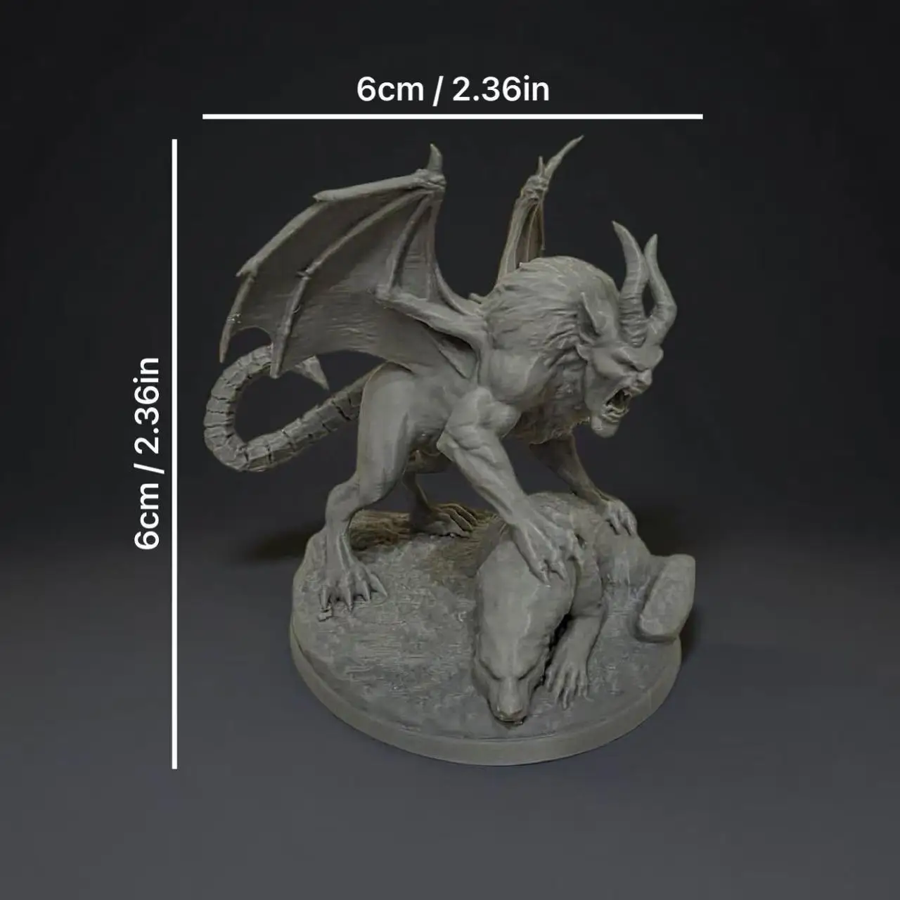 Abyss Demon: Expressive 3D Printed Statue in Suppressing Pose