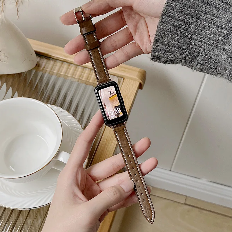 

Ремешок из коровьей кожи для Huawei band 8, браслет Correa, спортивный ремешок для Huawei band 7/6, модный мужской и женский браслет