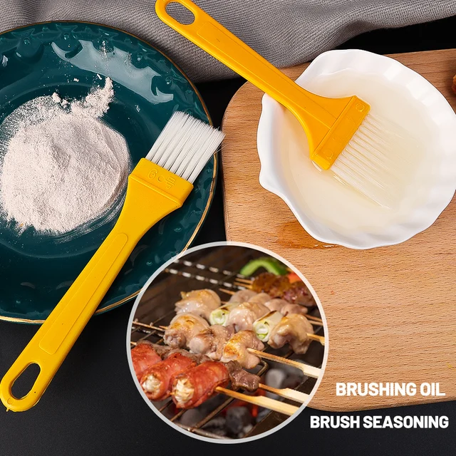 2Db Barbecue Kefe Osztott Típusú Sütemény Sütőolaj -Kefék Magas Hőmérsékletű Ellenálló Műanyag Fogantyú Bbq Konyhai Szerszám - Image 2