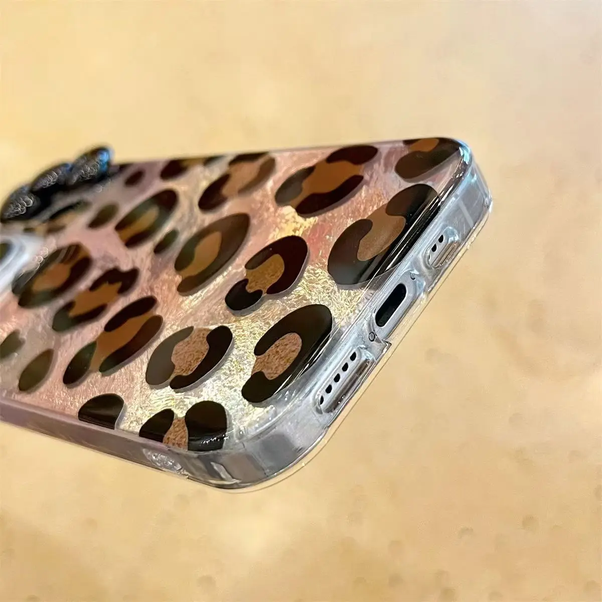Gold Leopard Pattern Hard Phone Case Cover