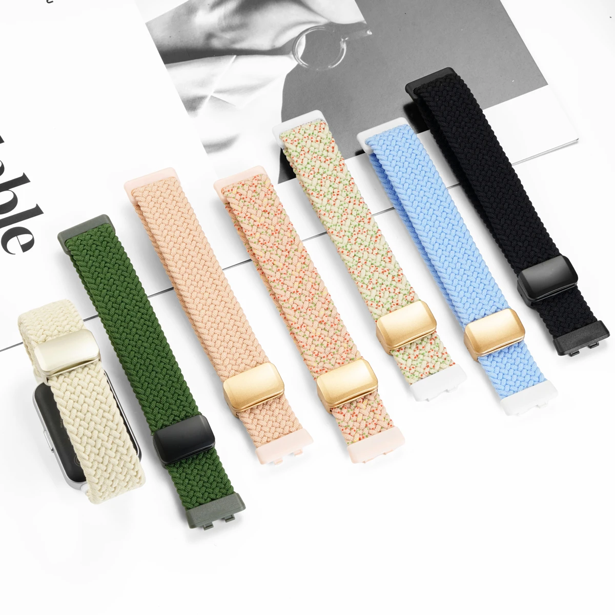 Braided Nylon Strap with Magnetic Buckle - Adjustable and Comfortable Watchband