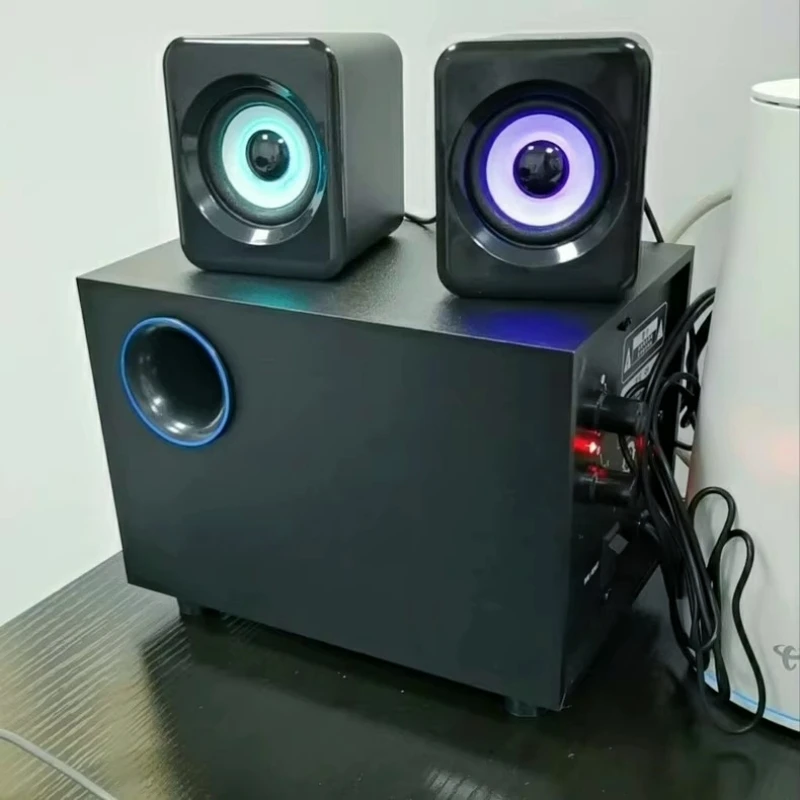 범용 USB 목재 컴퓨터 오디오 데스크탑 홈 미니 유선 스피커 노트북 블루투스 무선 연결 중저음 경적