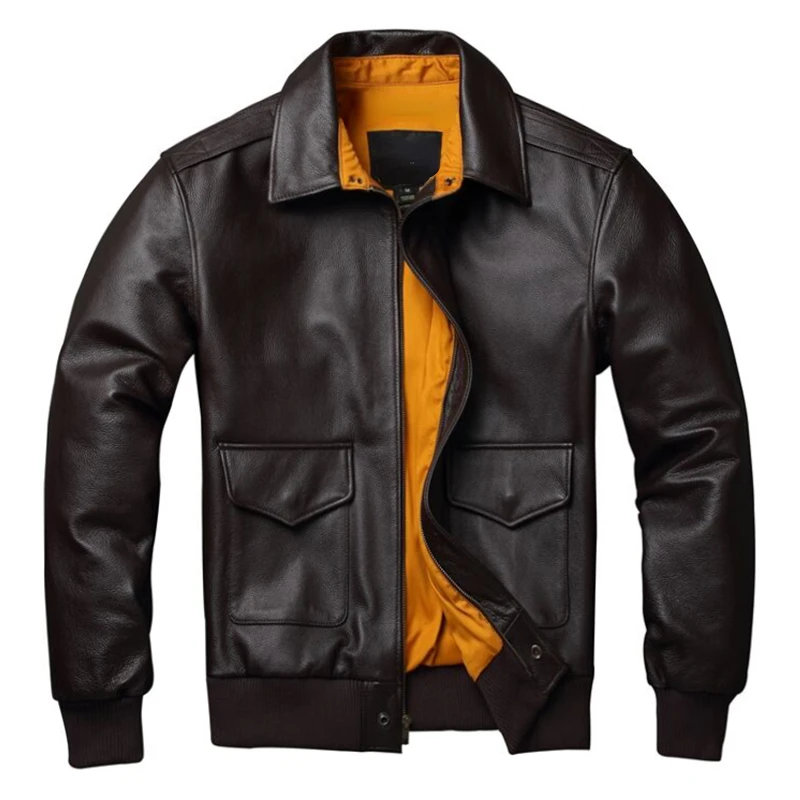 

Куртка мужская из натуральной кожи, пилот в стиле милитари, Пиджак ВВС А2, жакет из воловьей кожи, одежда для осени