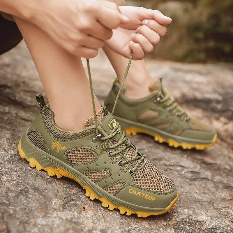 SMS Hiking Shoes Men Mountain Tracking Shoes Sport Shoes Outdoor Breathable Jogging Trekking Sneakers Male Shoes Adult Plus Size