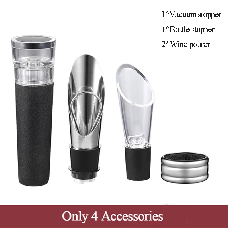 Electric Wine Opener 6-in-1 Sparkling Openers with Base Automatic Corkscrew Suit for Home Use Jar Opener Kitchen Accessories 