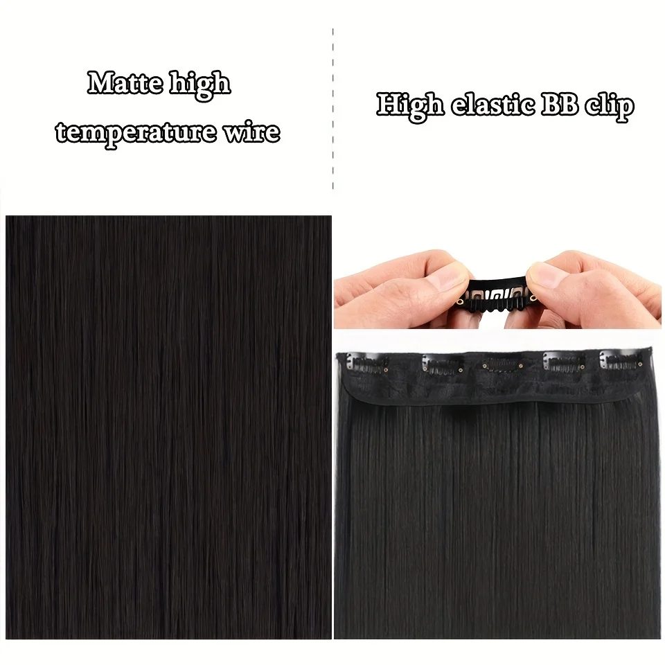 Synthetic Long Straight Hair 5 Clips Hair Extensions Ponytail Extension For Ladies Girls 40/24 Inches Clip In Extensions hair extensions