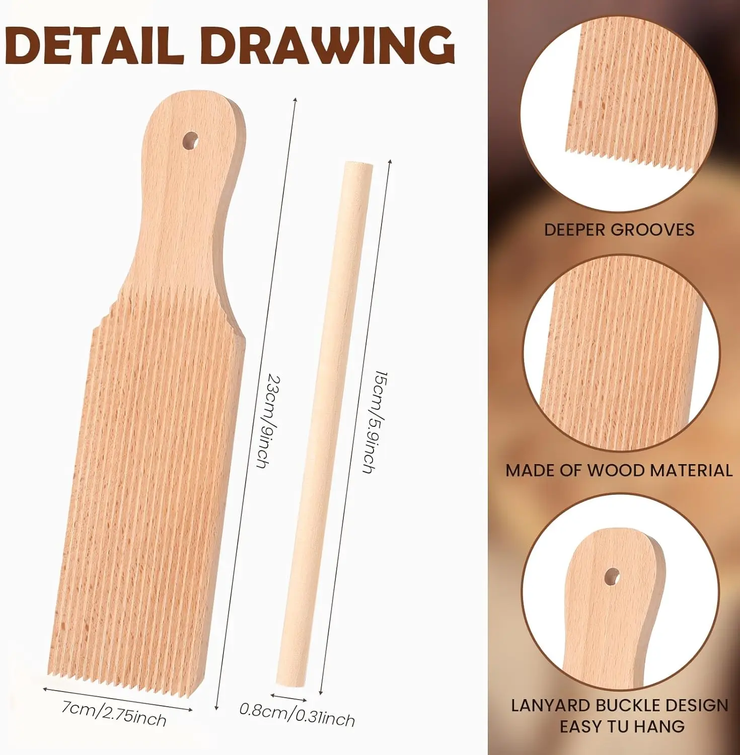 Pasta Making Tools Gnocchi Paddle Wooden Butter Paddles Pasta Board Stripper Garganelli Stick