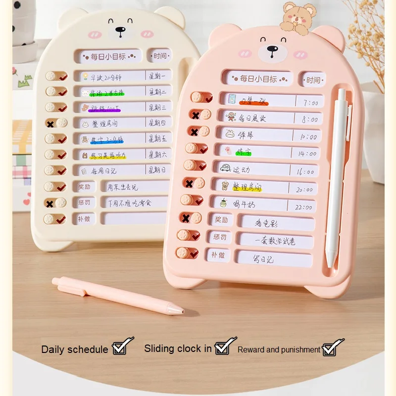 Children's Reusable Chore and Task Planning Board - Portable Daily Checklist & Memo Chart