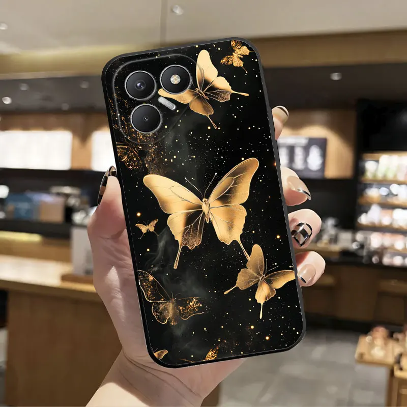 Sleek Silicone Shockproof Phone Case - Ultra Fashion Print, Black
