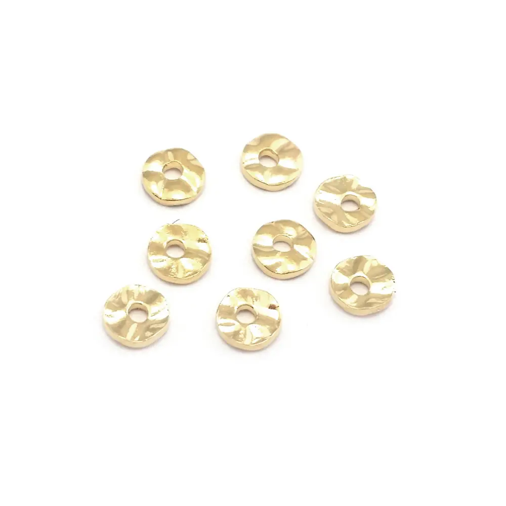 Cuentas de Espacio de Onda Redonda de Metal Dorado 18K 30PCS Alturas Varias Ideal para Hacer Joyas - details 21