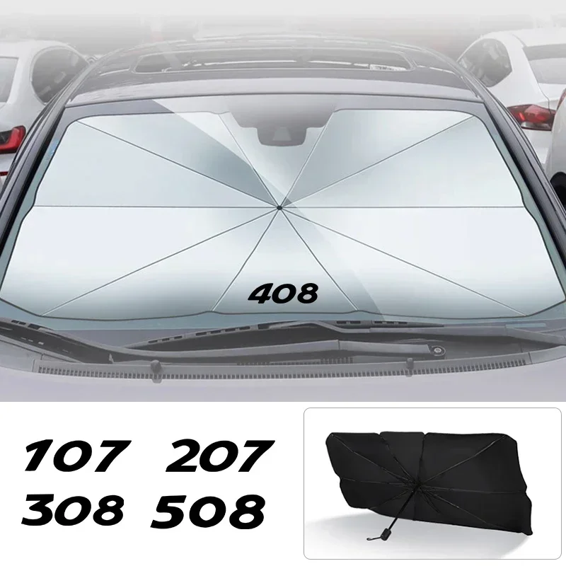 Suitable for Peugeot 206 207 208 301 307 308 406 407 408 508 2008 3008 5008 108 607 4008 Rifter 107 306 car windshield parasol — view 4