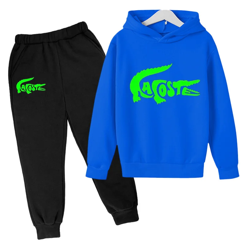 kids Spring and Autumn Hoodie Boys and Girls Sports Set Casual Jogging Sports Top+Pants 2-12 Year Old Printed Cartoon Anim 3