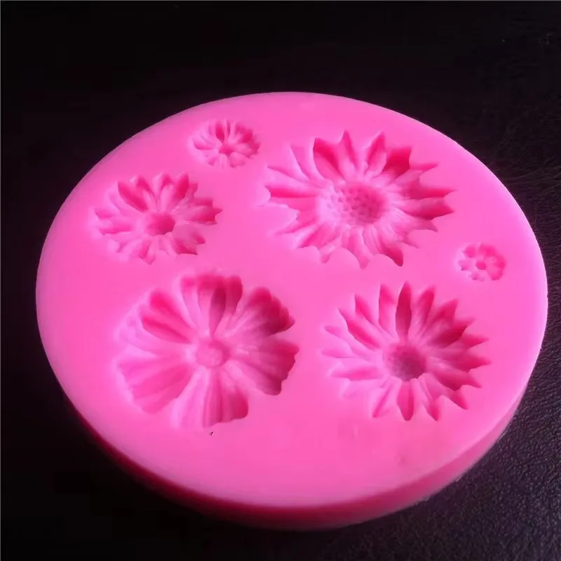 3D Daisy Flower Silicone Molds Fondant Craft Cake Chocolate Ice Pastry Baking Mould Fondant Tools Creative Handmade Molds