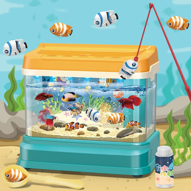 Kids Water Table Fishing Game Electric Fish Tank Simulation Aquarium Magnetic Fishing Pond Play Water Toys Pretend Toys for Kids 1