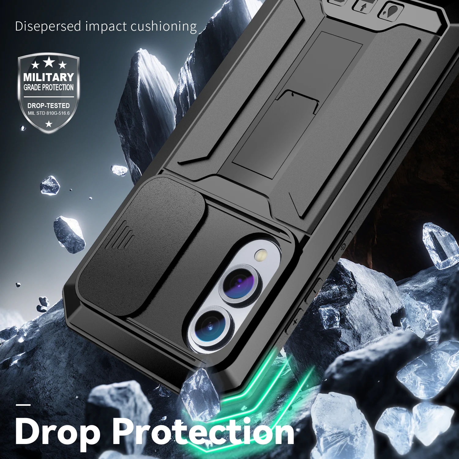 Rugged Armor Shockproof Protective Case with Full Coverage Aluminum Metal Cover