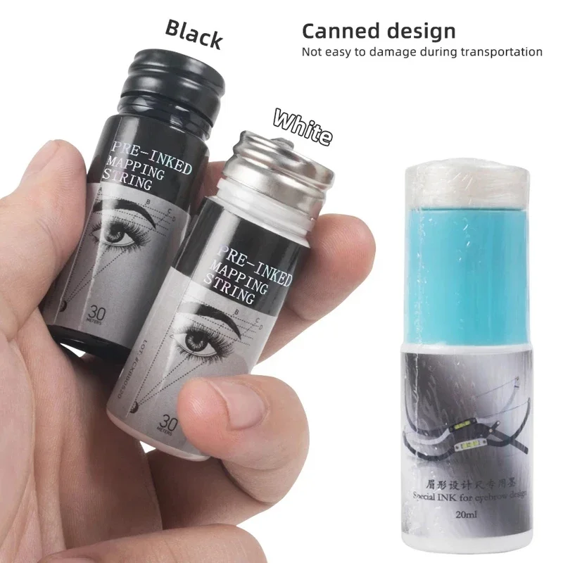 

1 Bottle 30/50m Microblading Mapping String Pre-Inked Eyebrow Marker Thread Tattoo Brows Point Pre Inked PMU Mapping String