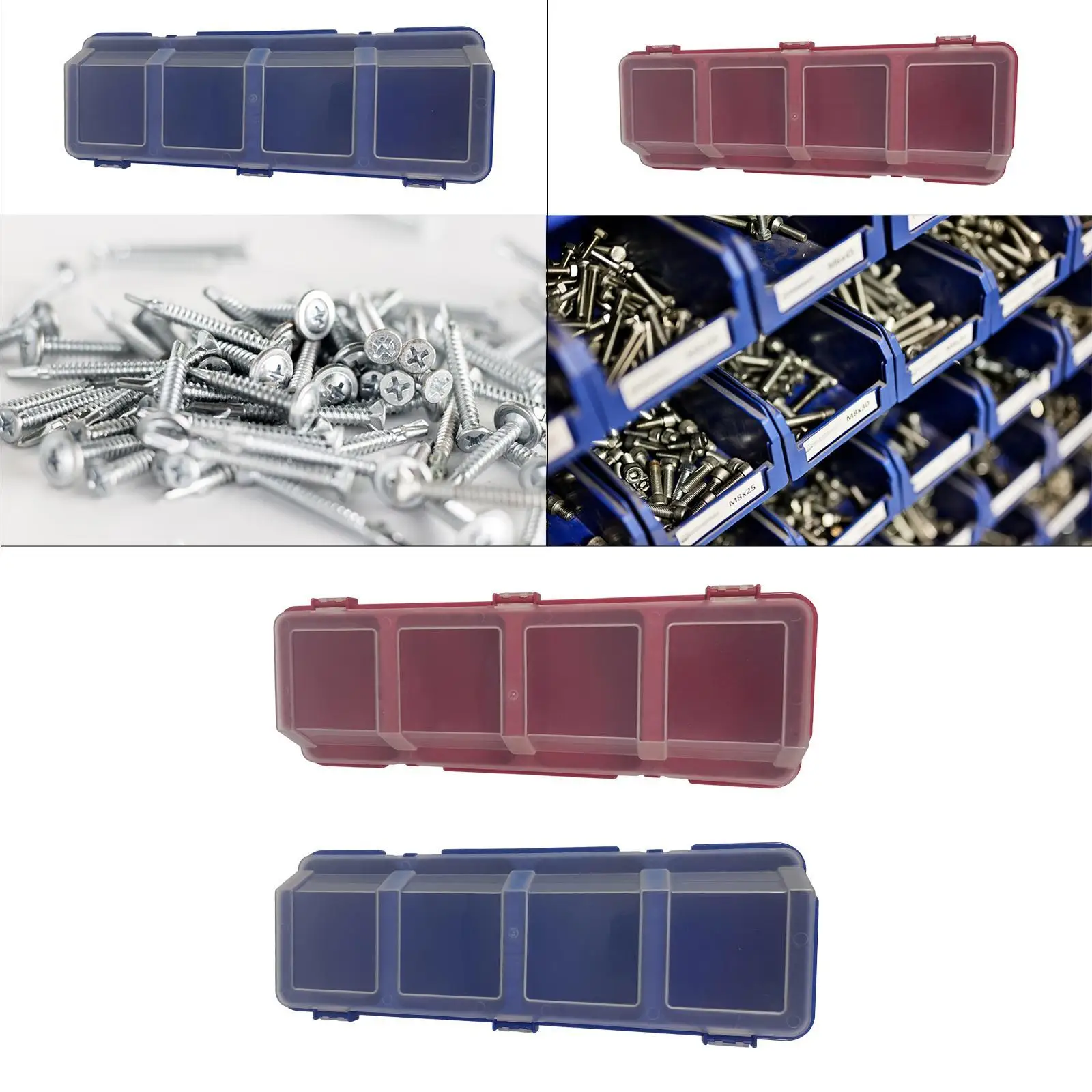Hardware Screw Box Racking Multi-compartment hardware organizer box, screw organizer, tool box for ...