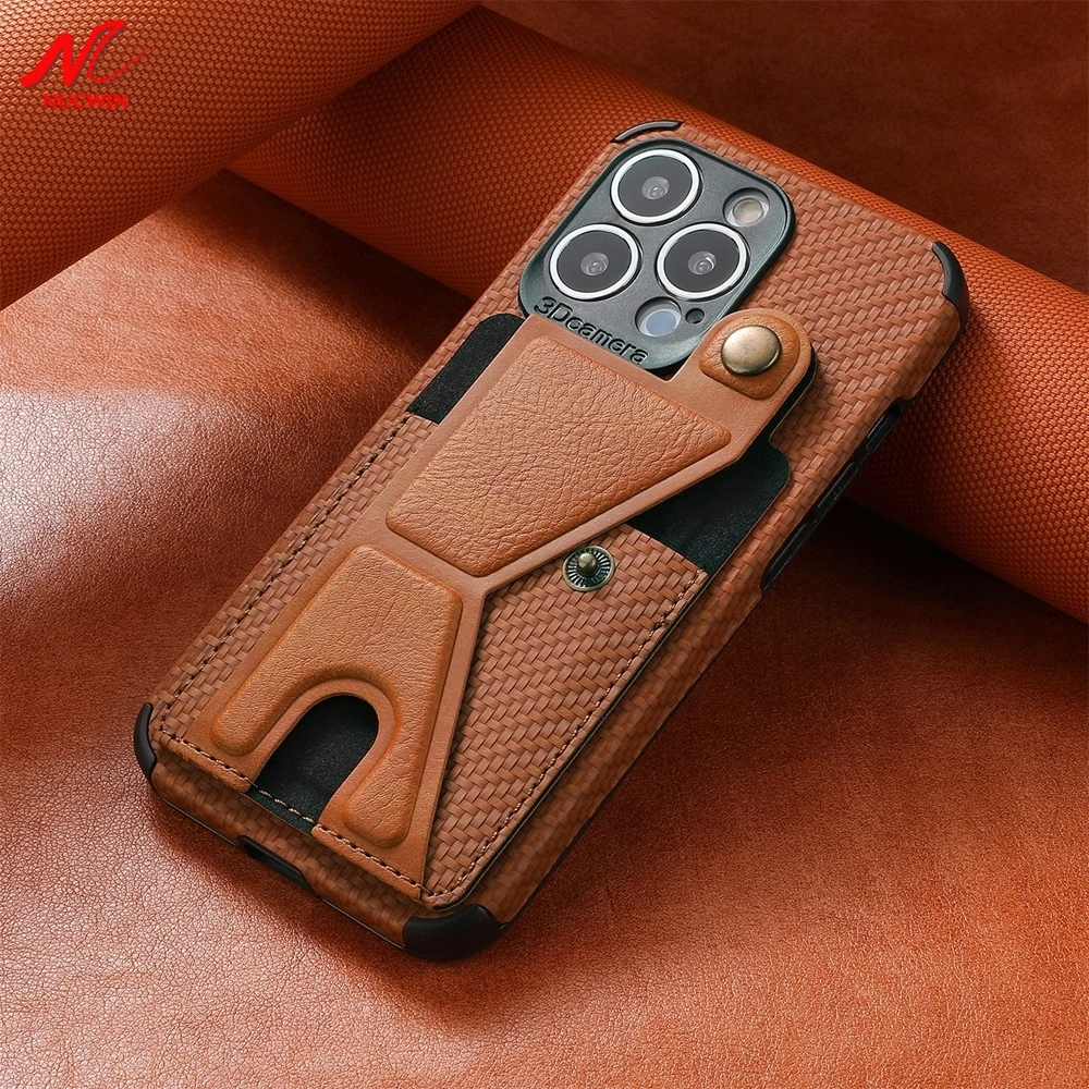 Новинка 2022 кожаный чехол-бумажник из углеродного волокна для iPhone 11 13 Pro Max 12 Mini X Xs Xr