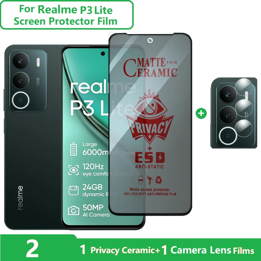 Ceramic Privacy & Anti-Shatter Screen and Lens Protector Set