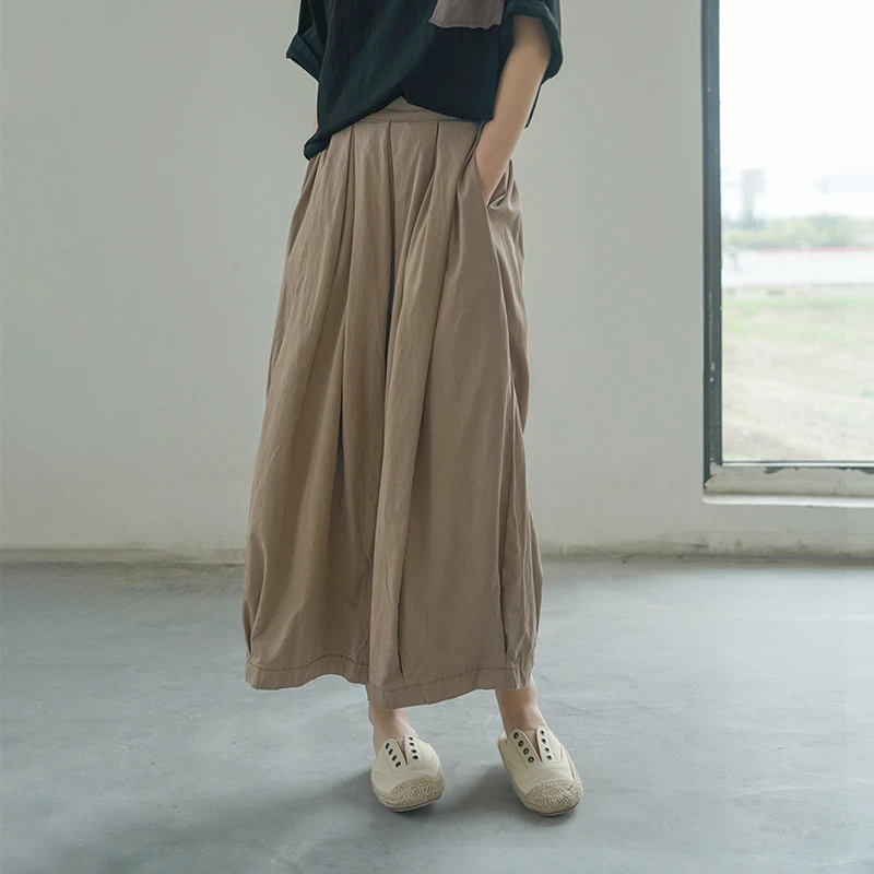 Solid Color Wide Leg Pants Elastic 