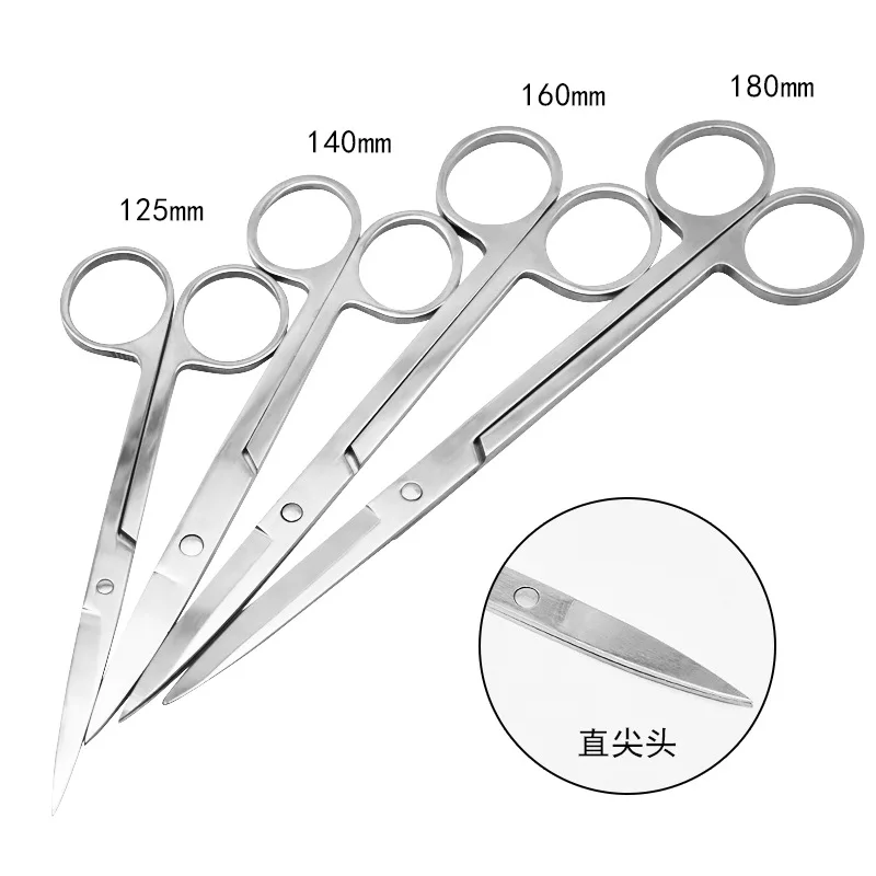 14cm/16cm/18cm Stainless Steel Surgical Scissors Straight Curved Tip Head Scissors Forceps Medical Tools for Dental Clinic 3