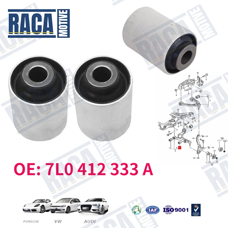For VW Touareg 7L 7P Porsche Cayenne Audi Q7 4LB 2006-2015 Front Lower Control Arm Bushing Rubber 7L0412333A 95534324301