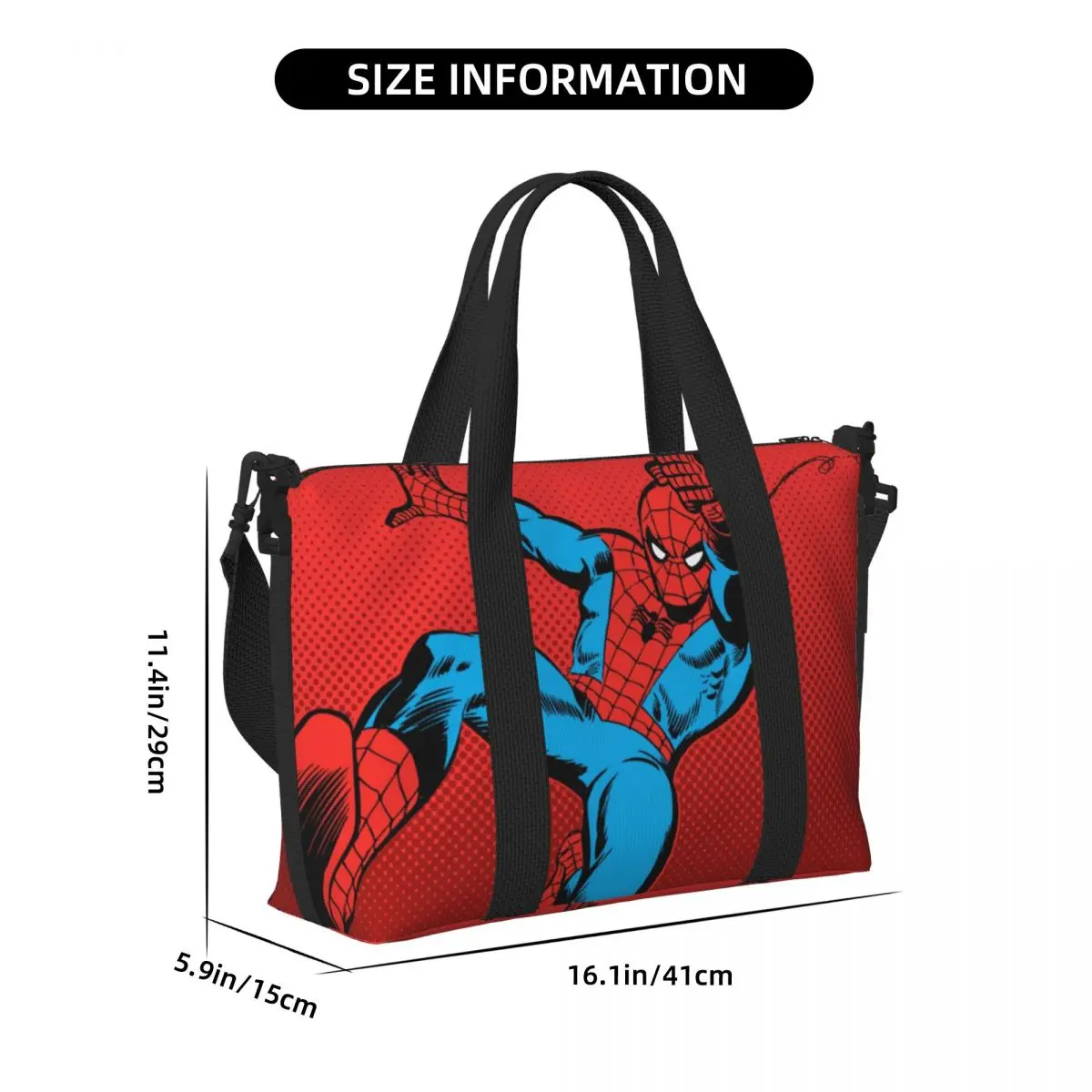 Spider Man Retro Swinging Kick Groceries Tote Shopping Bag Women Big Capacity Gym Beach Travel Bags
