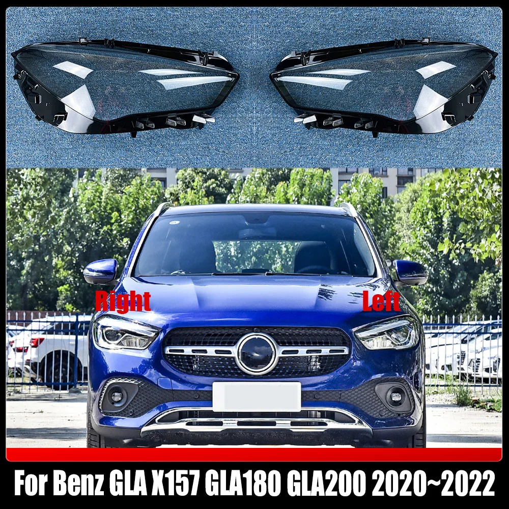 

For Benz GLA X157 GLA180 GLA200 2020~2022 Transparent Headlight Cover Lampshade Shell Headlamp Housing Durable Lens Plexiglass