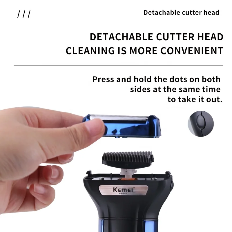 Kemei Multifunctional 3 In 1 Electric Foil Shaver Rechargeable Cordless Hair Clipper Beard Nose Hair Trimmer Razor Grooming Kit 3