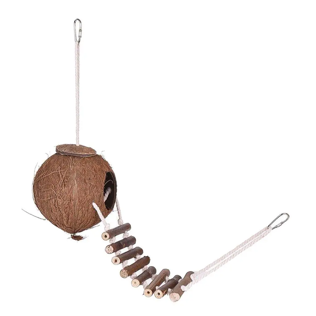 Hanging Bird House Cage Toy For Pet Bird Natural Coconut Fiber For Bird Nest Breeding Nesting Box