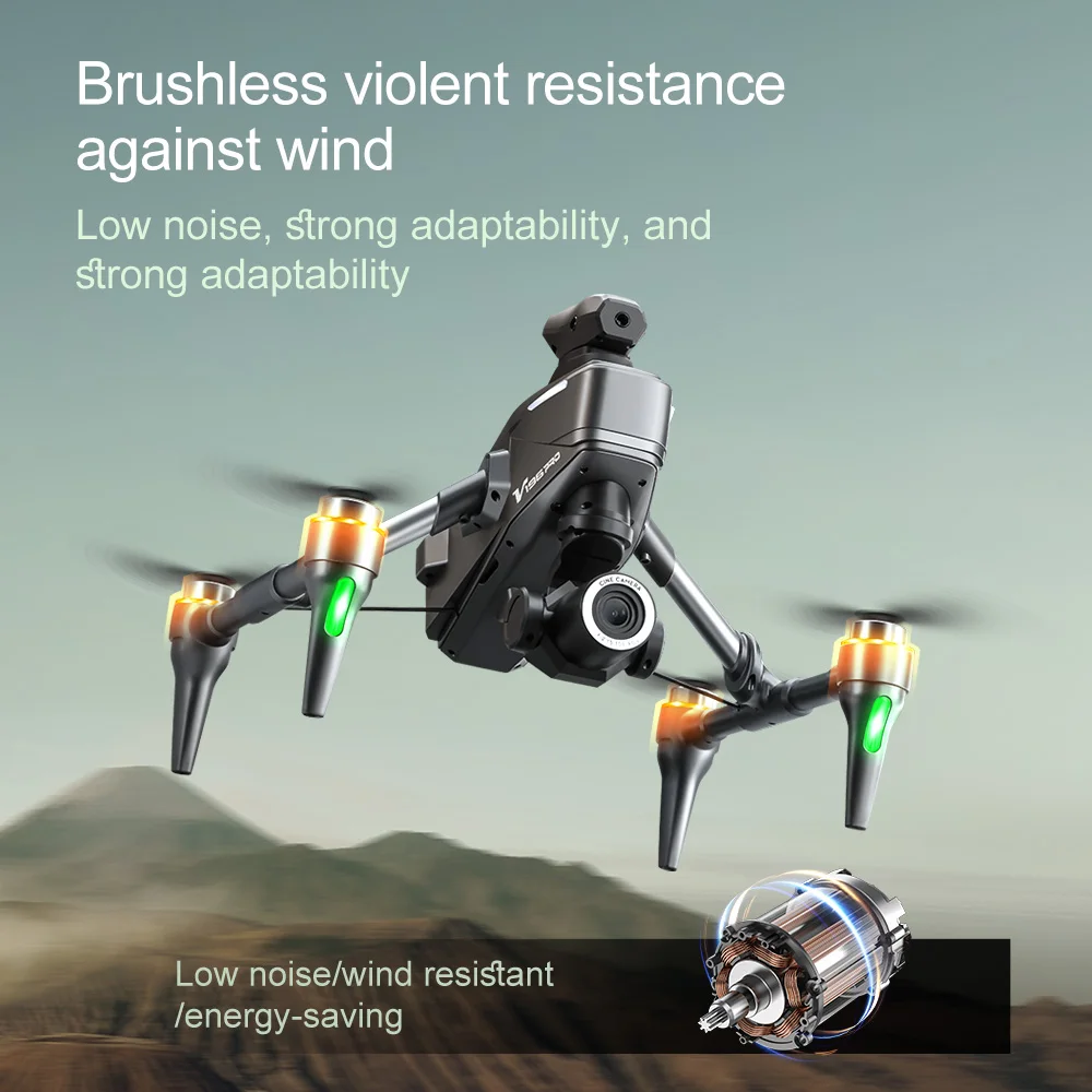 V196 Alloy Pro Max Drone Obstacle Avoidance 8K HD Dual Camera Optical Flow Toy RC Distance 1000M Brushless Foldable Quadcopter