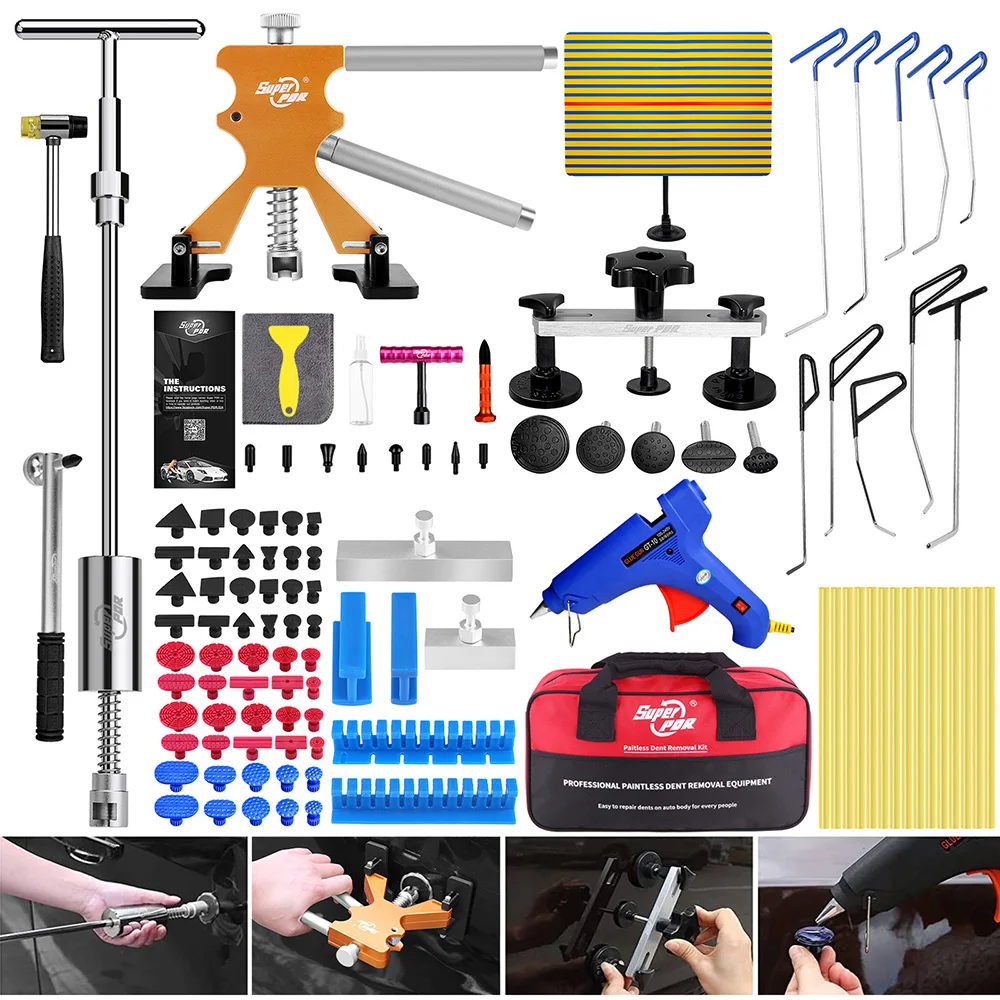 Super PDR  Stainless Steel Push Rods Crowbar Kit Paintless Dent Repair Tool Set Car Dent Removal Repair Tool kit