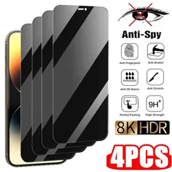 Premium Anti - Spy Full Cover Privacy Tempered Glass Screen Protector (4 - Pack) - 4PCS Privacy Glass (13 or 13Pro or 14)