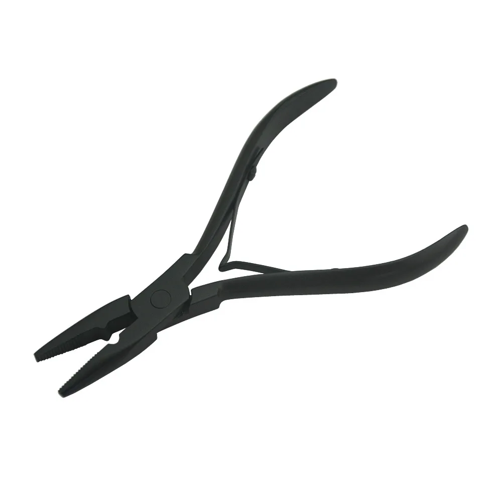 Pince d'extension de cheveux en acier inoxydable argenté, 5 pouces, avec trou, Extensions de cheveux à la kératine, outils de retrait d'anneau, 1 pièce