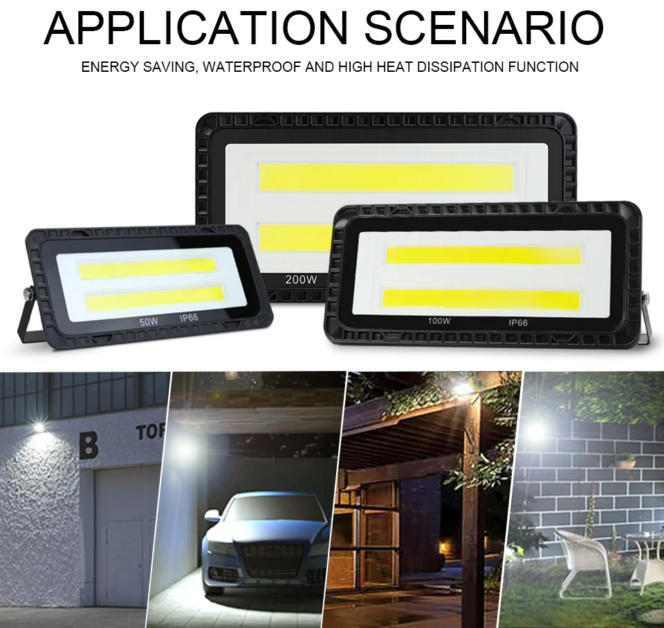 LED Flood Lights AC 220V 200W 100W 50W IP66 S2562a6eef159474b9eb5a4da8ad33e07g