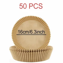Premium Oil-Proof Disposable Square Baking Paper Liners (50pcs Round M6.3in)