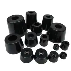 8pcs Anti Slip Furniture Legs Feet Black Speaker Cabinet Bed Table Box Conical Rubber Shock Pad Floor Protector Furniture Parts